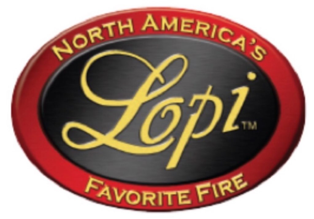 Lopi logo featured by Storey Fireplace & Chimney for fireplace services Jackson MI expertise.